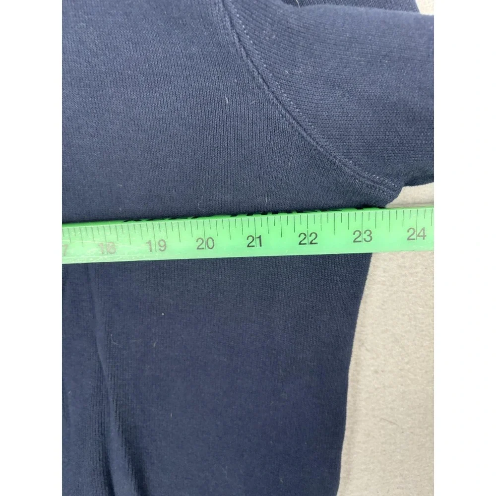 Polo Ralph Lauren Sweater Mens Large Blue 1/4 Zip Mock Neck Knit Pullover Logo
